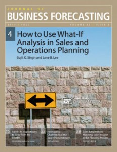 Journal of Business Forecasting Fall 2013