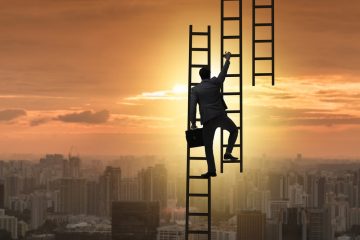 Image of man climbing ladder