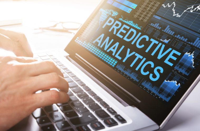 Image of laptop screen with text 'Predictive analytics'