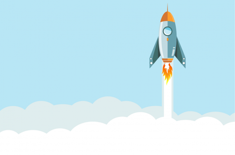 Image of rocket launching into the sky